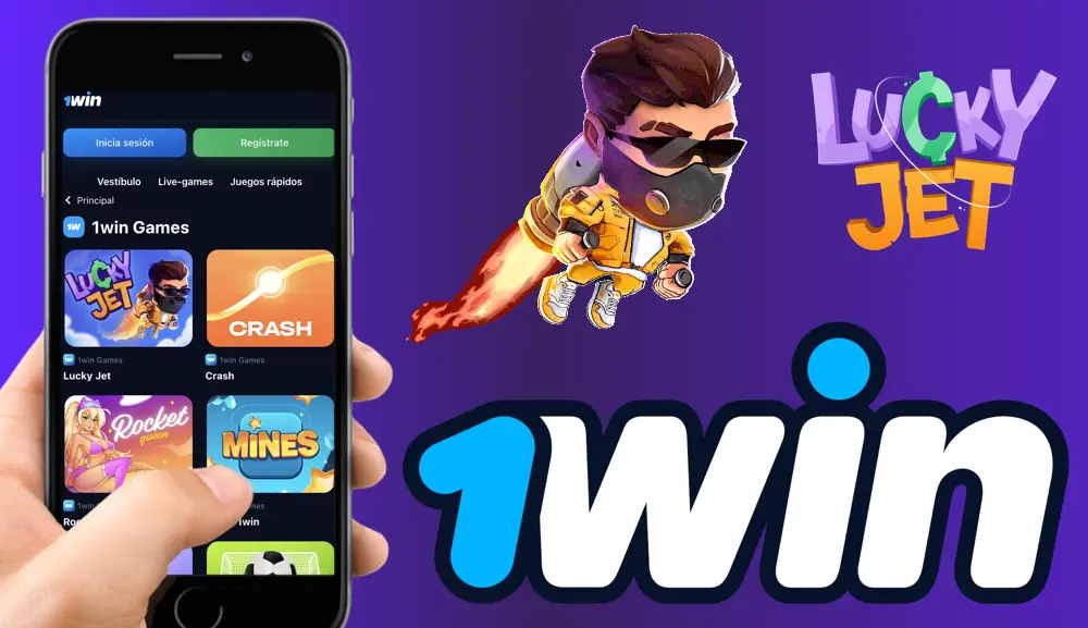 Aplicación 1Win con el juego Lucky Jet